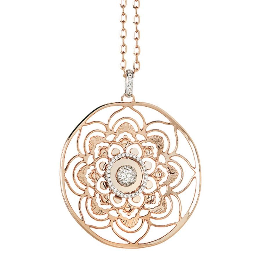 Collana rosata con mandala pendente e zirconi Default Title