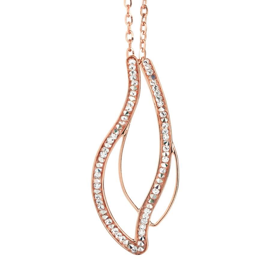 Collana rosata con doppio pendente e Swarovski crystal rock crystal Default Title