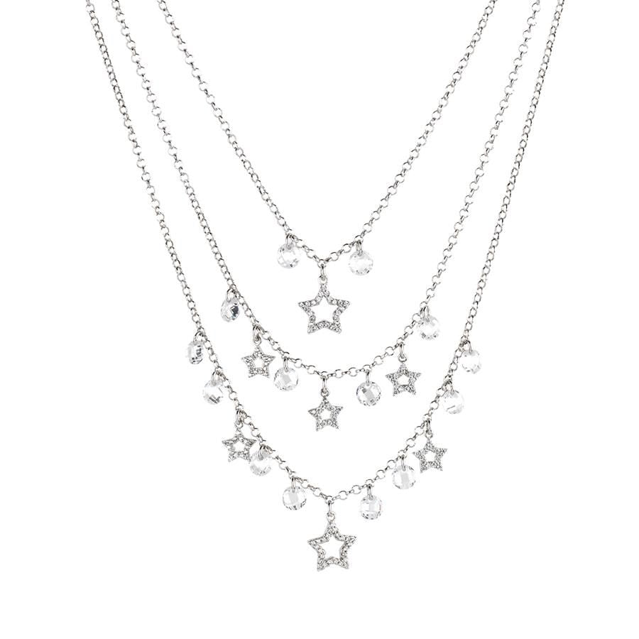 Collana multifilo con zirconi e cristalli crystal Default Title