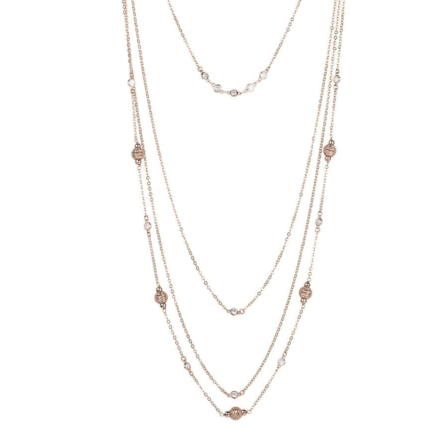 Collana multifilo degradè con zirconi e sfere diamantate Default Title