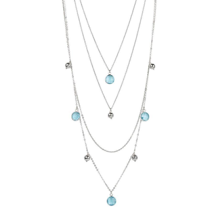 Collana multifilo degradè con cristalli briolette acquamarina Default Title