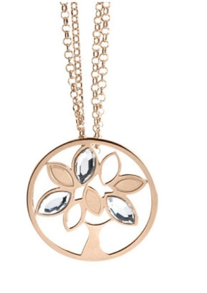 Collana rosata con pendente ad albero della vita e Swarovski Default Title