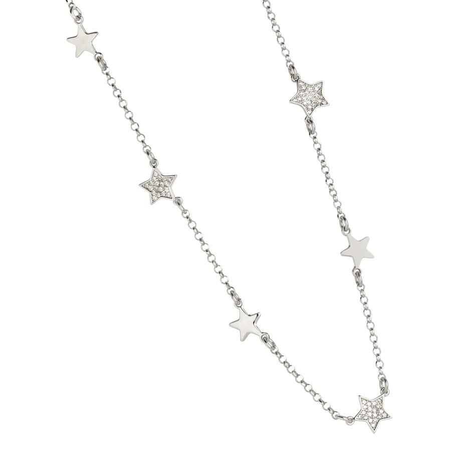 Collana con stelline passanti lisce e zirconate Default Title