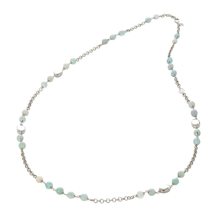 Collana rodiata con agata celeste Default Title
