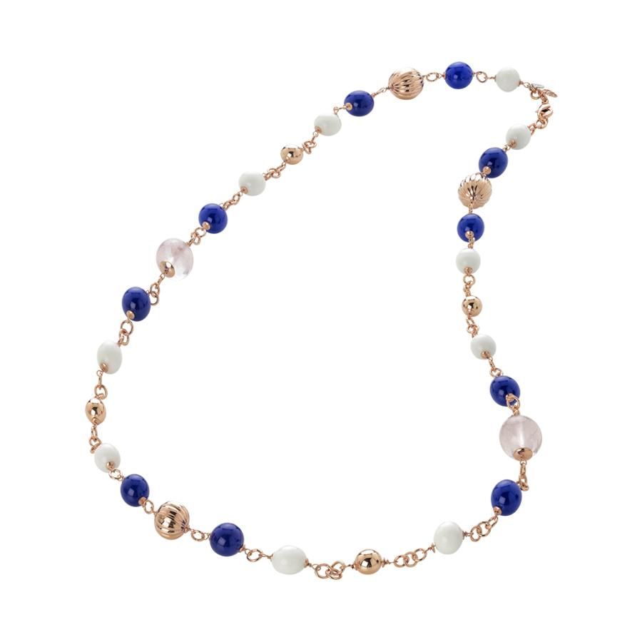 Collana con quarzo rosa, agata blue e white Default Title