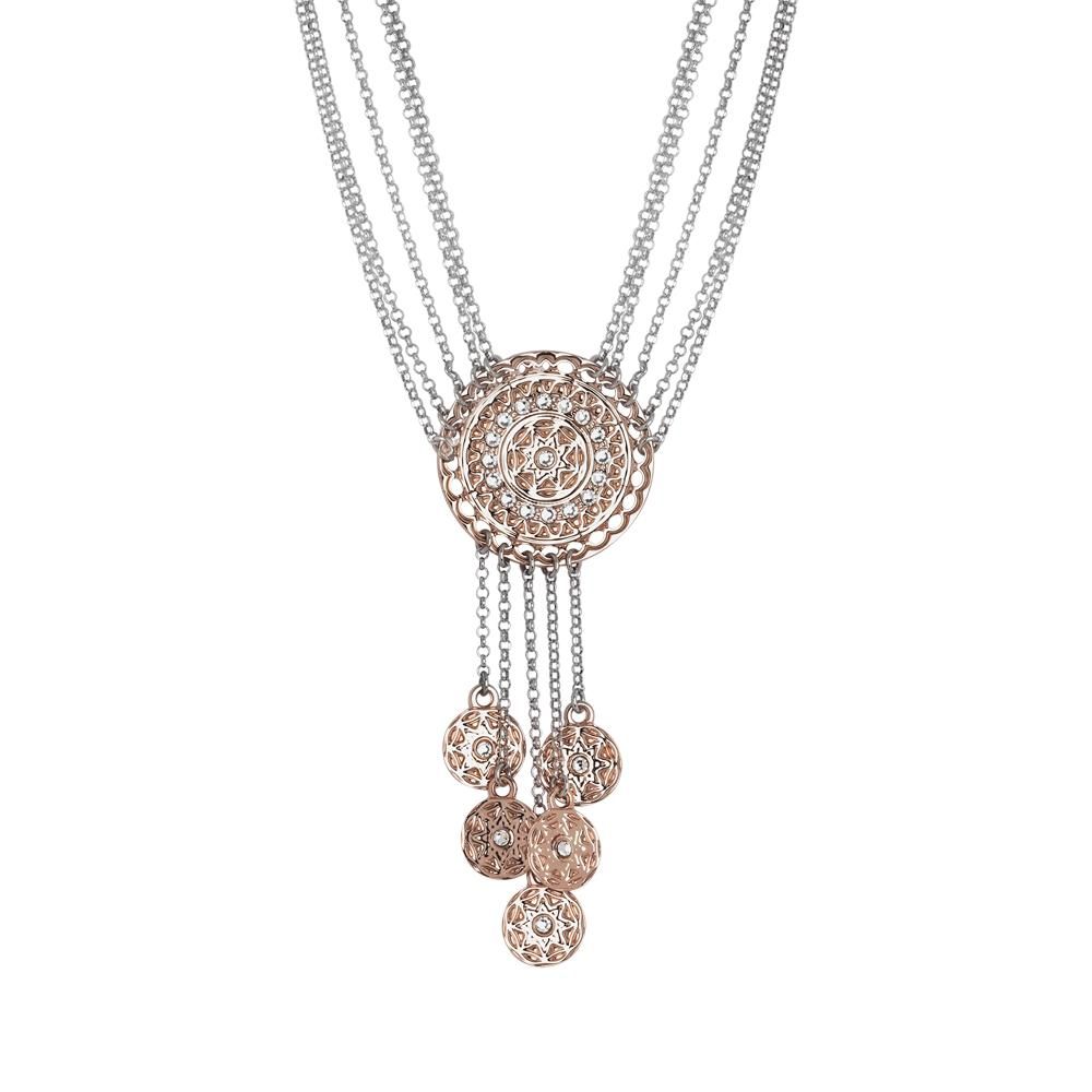 Collana multifilo bicolor con decori etruschi e Swarovski Default Title