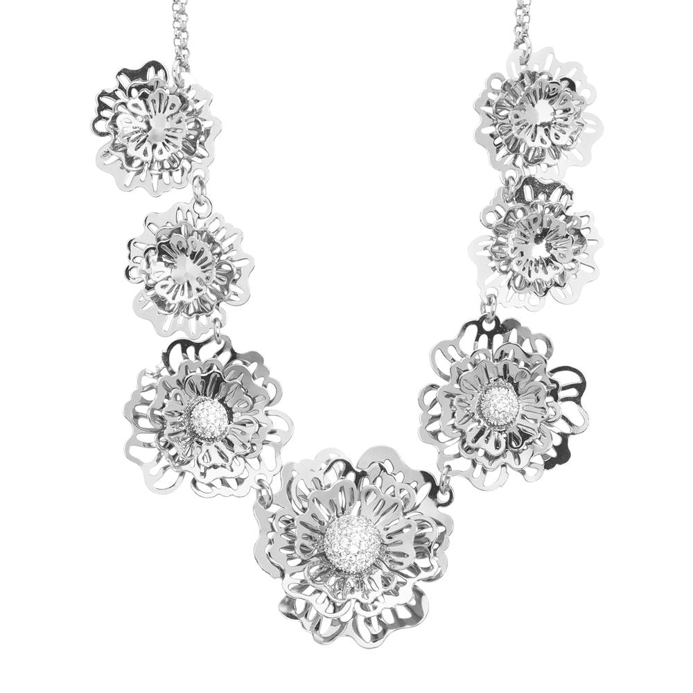 Collana corta con rose selvatiche tridimensionali degradè Default Title