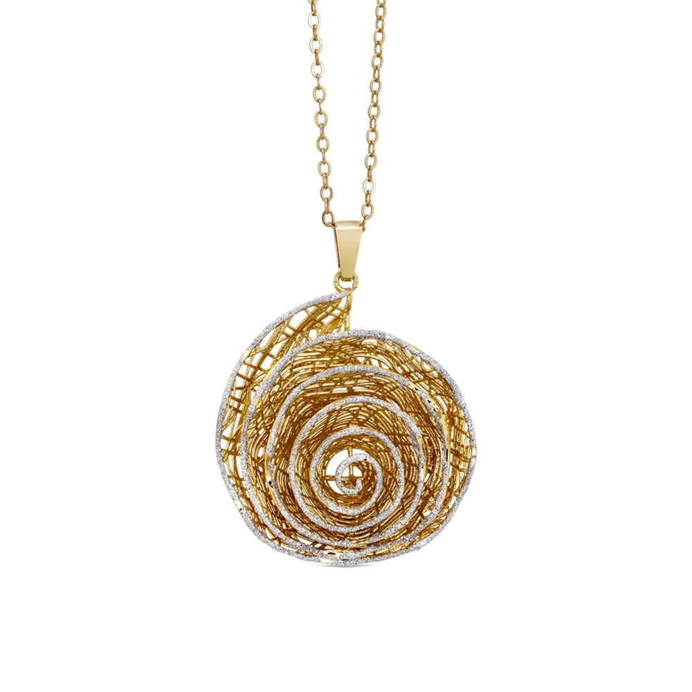 Collana dorata con pendente a spirale in glitter silver Default Title