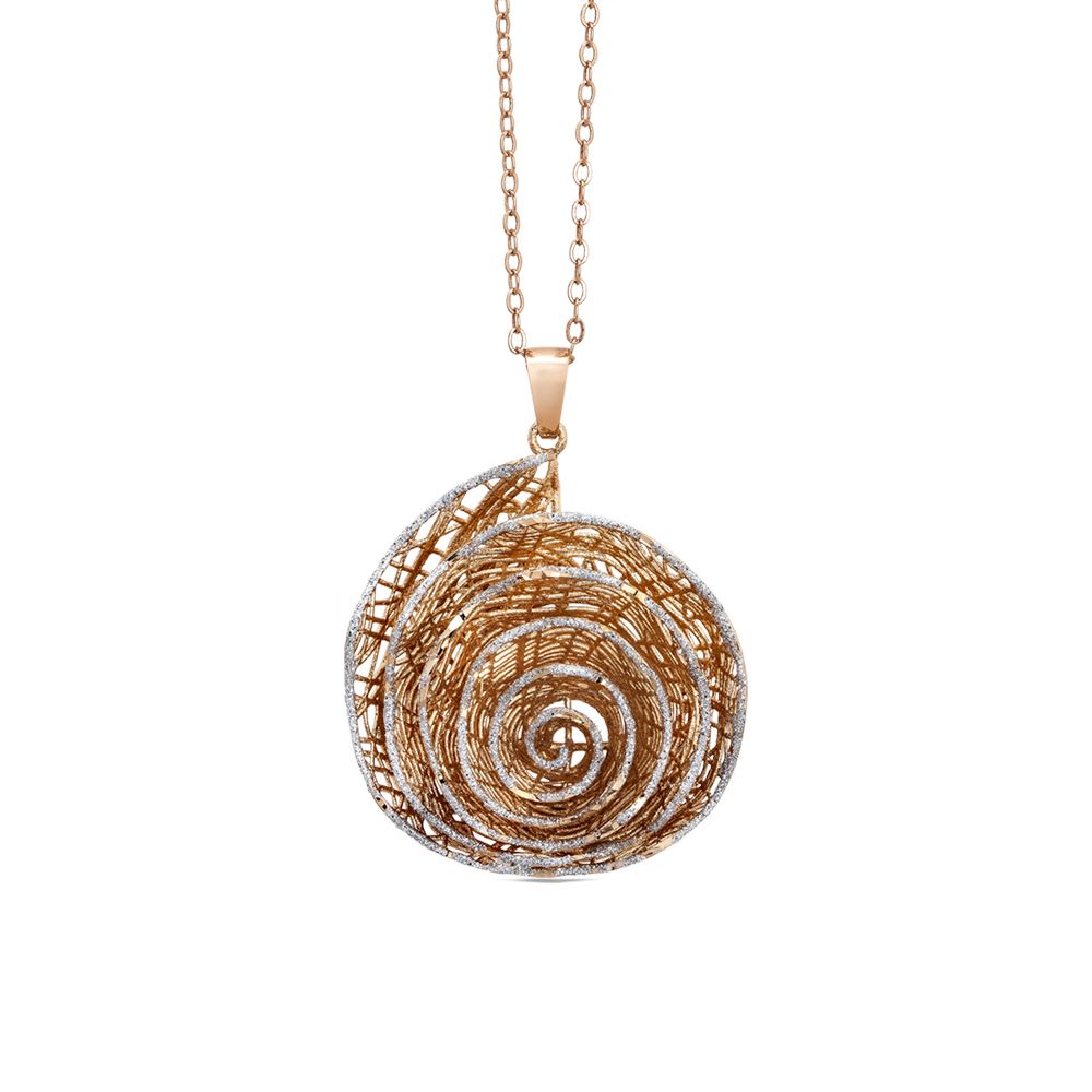 Collana rosata con pendente a spirale in glitter silver Default Title