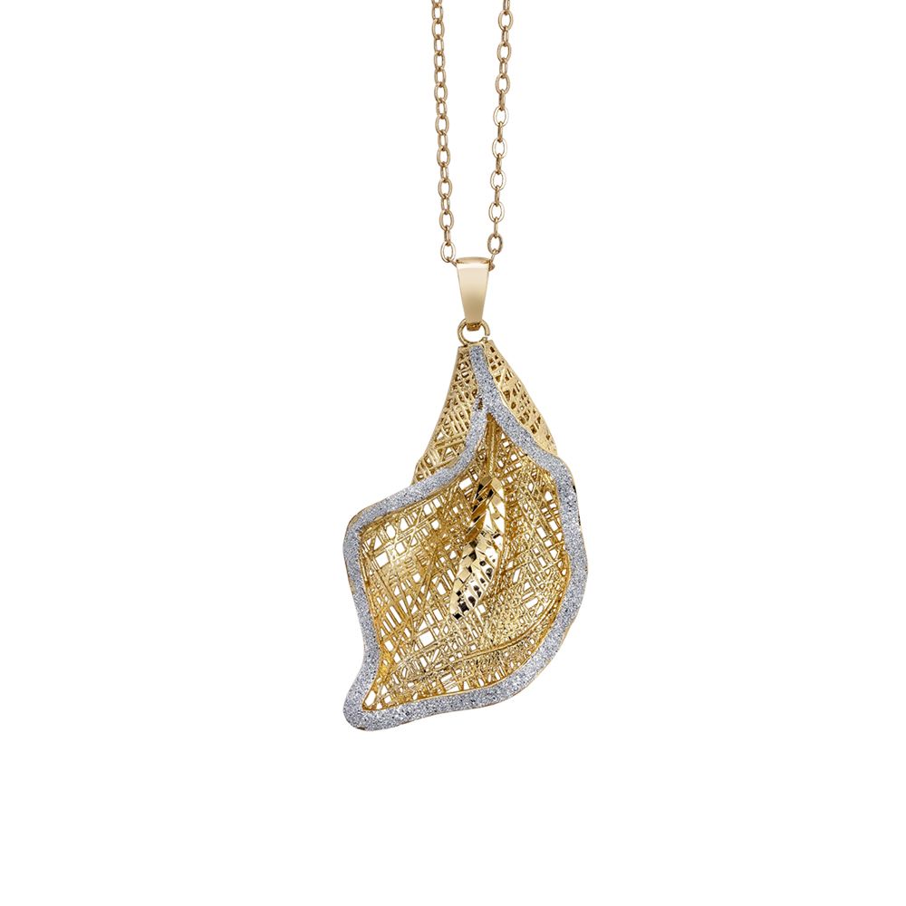 Collana dorata con calla pendente in glitter silver Default Title