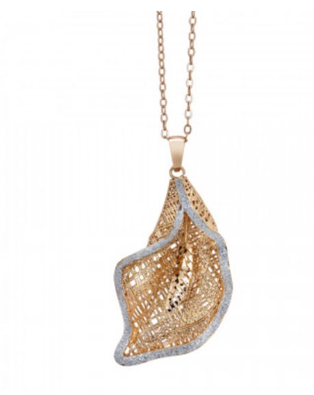 Collana rosata con calla pendente in glitter silver Default Title