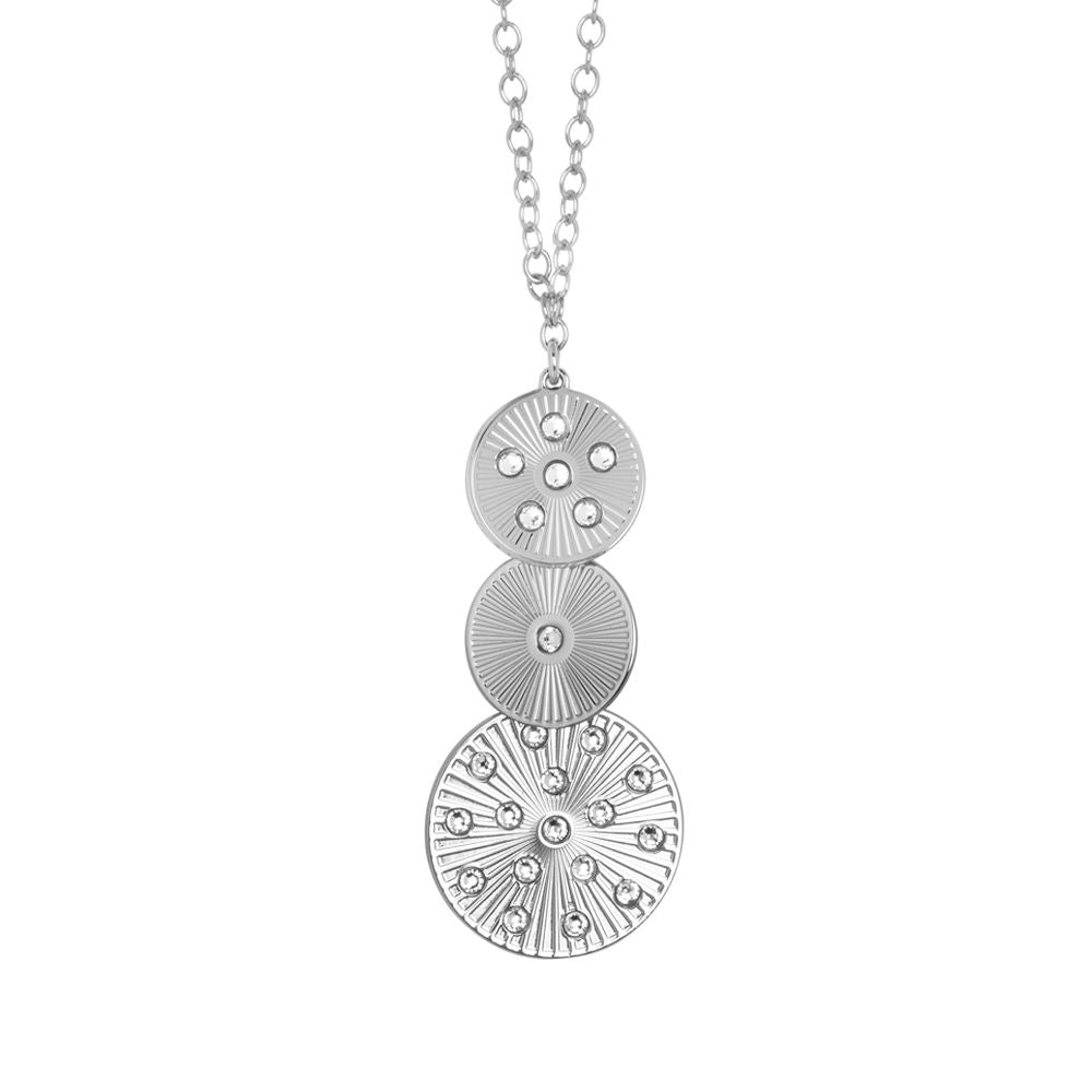 Collana rodiata con pendente modulare e Swarovski Default Title