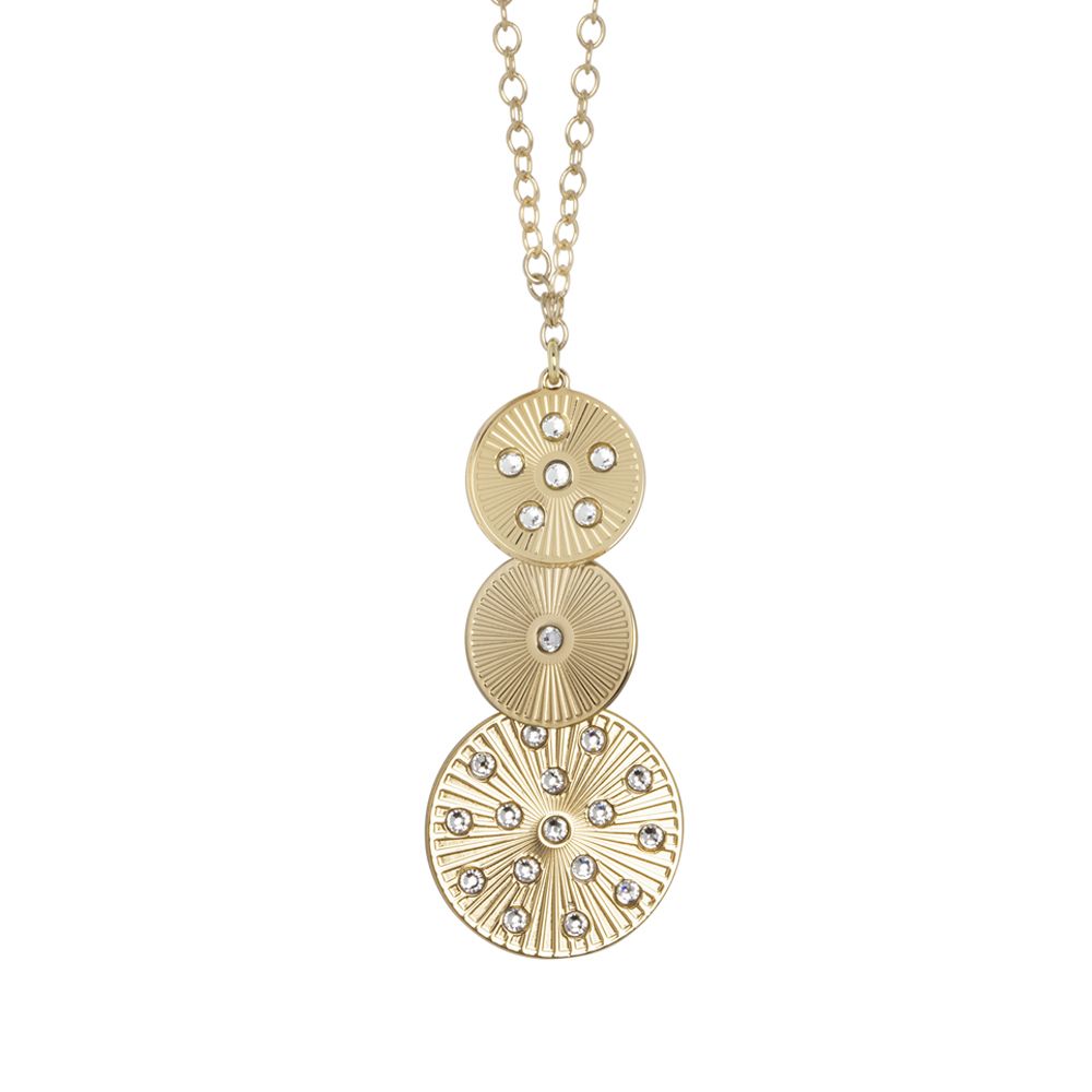 Collana dorata con pendente modulare e Swarovski Default Title