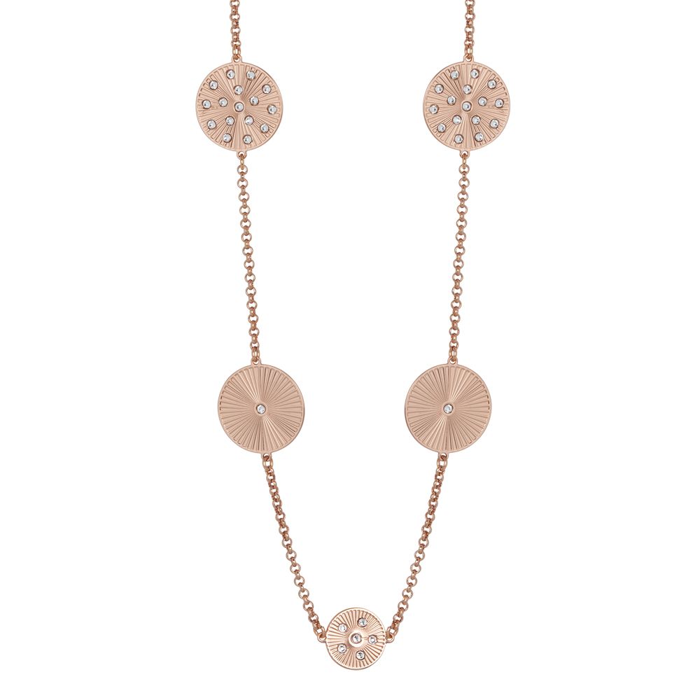 Collana lunga rosata con elementi decorativi a raggio e Swarovski Default Title