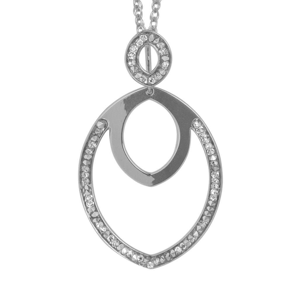 Collana doppio filo con pendente navette e Swarovski Default Title