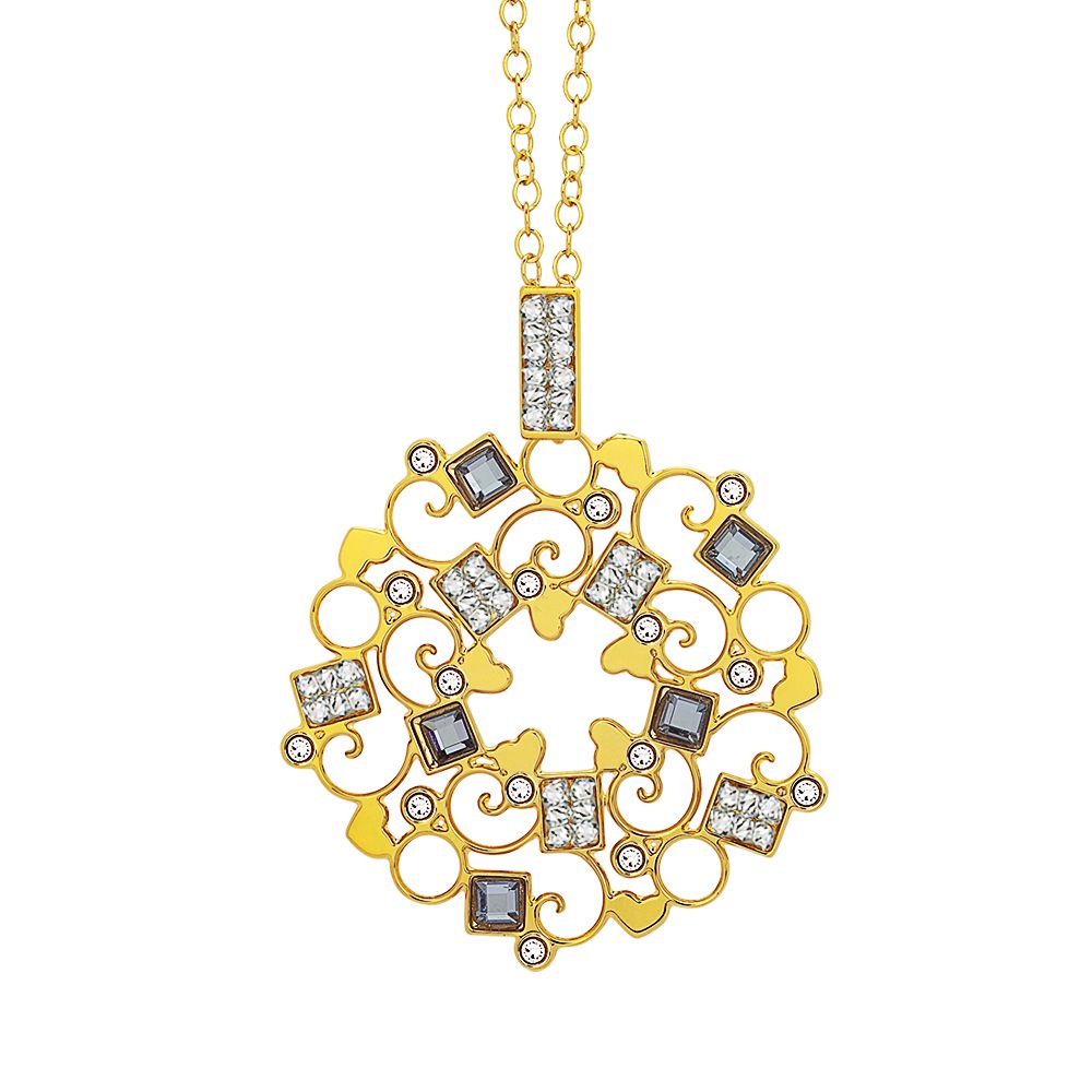 Collana dorata con rosone in Swarovski crysral rock crystal Default Title