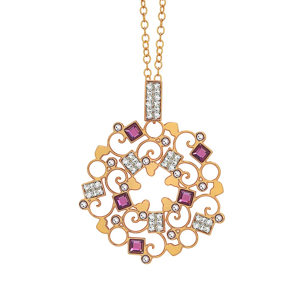 Collana rosata con rosone in Swarovski crysral rock crystal Default Title
