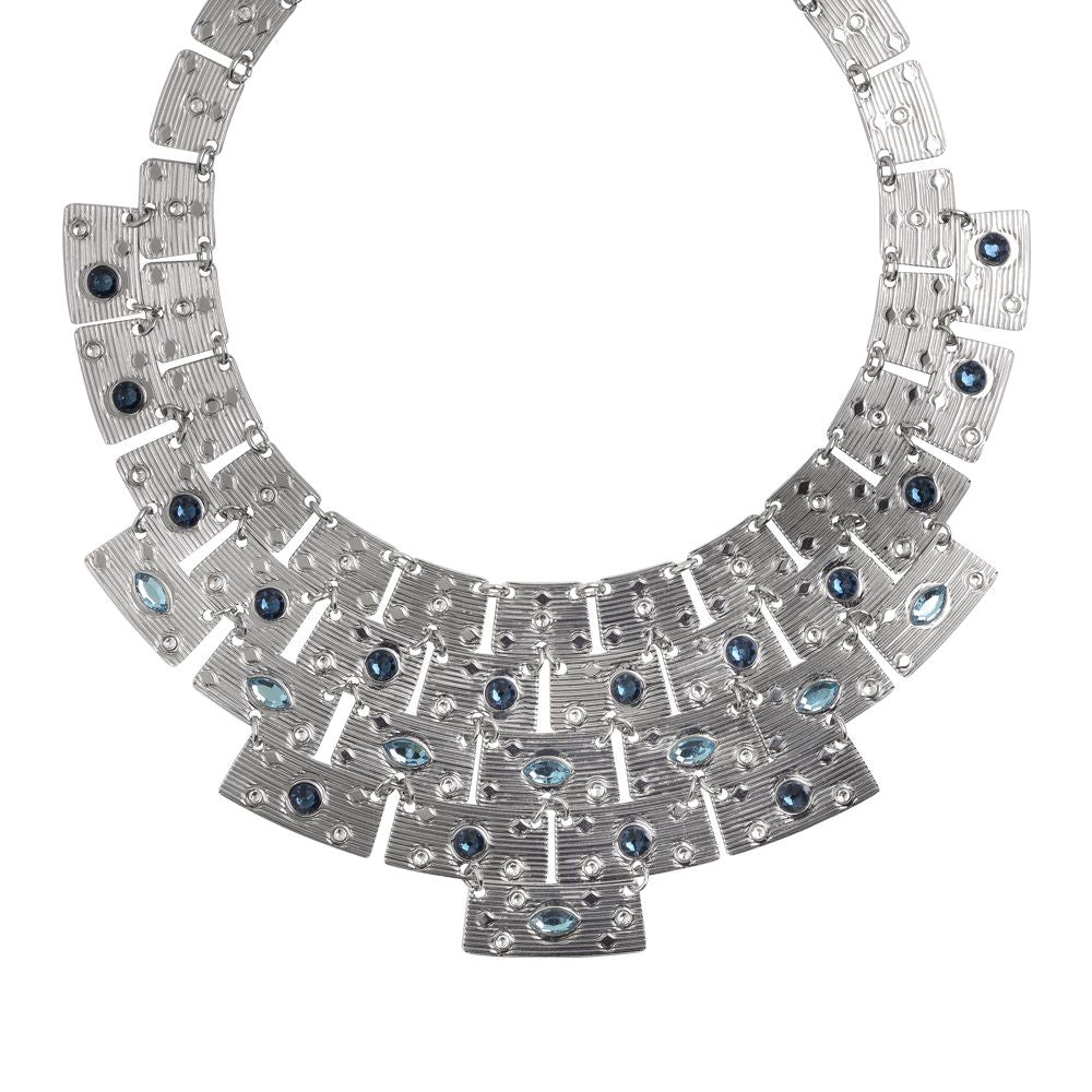 Collana con pettorale egiziano e Swarovski blu Default Title