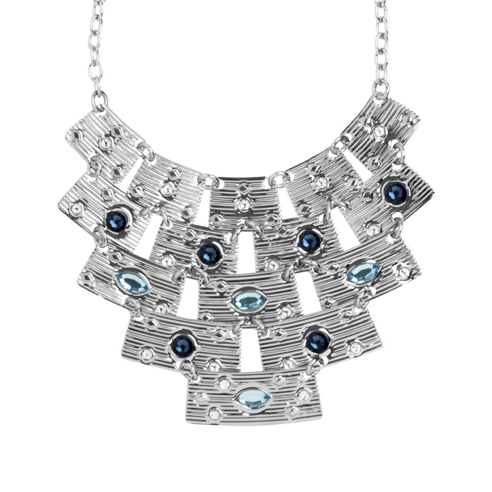 Collana con centrale semirigido e Swarovski blu Default Title