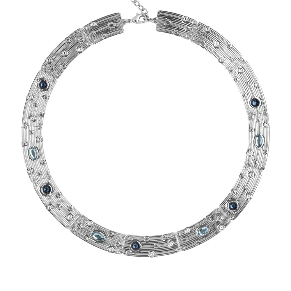 Collana semirigida con Swarovski blu Default Title