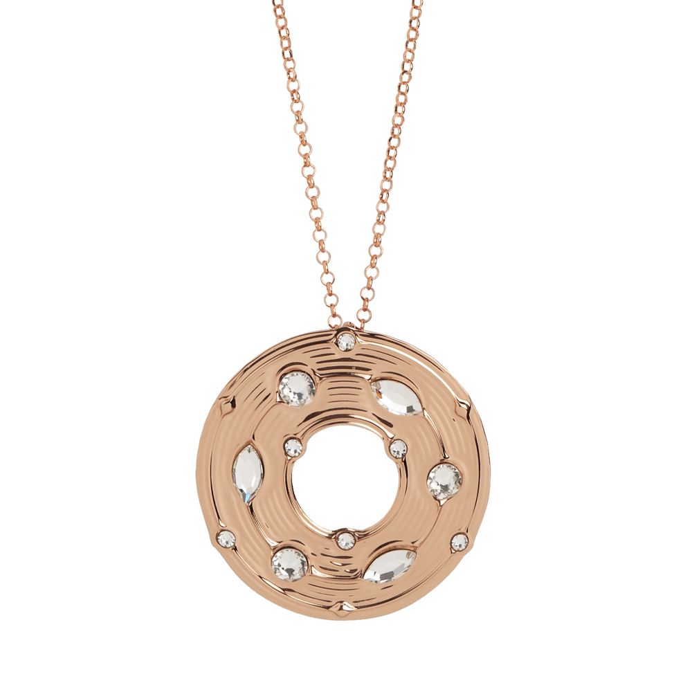 Collana con pendente circolare e Swarovski crystal Default Title