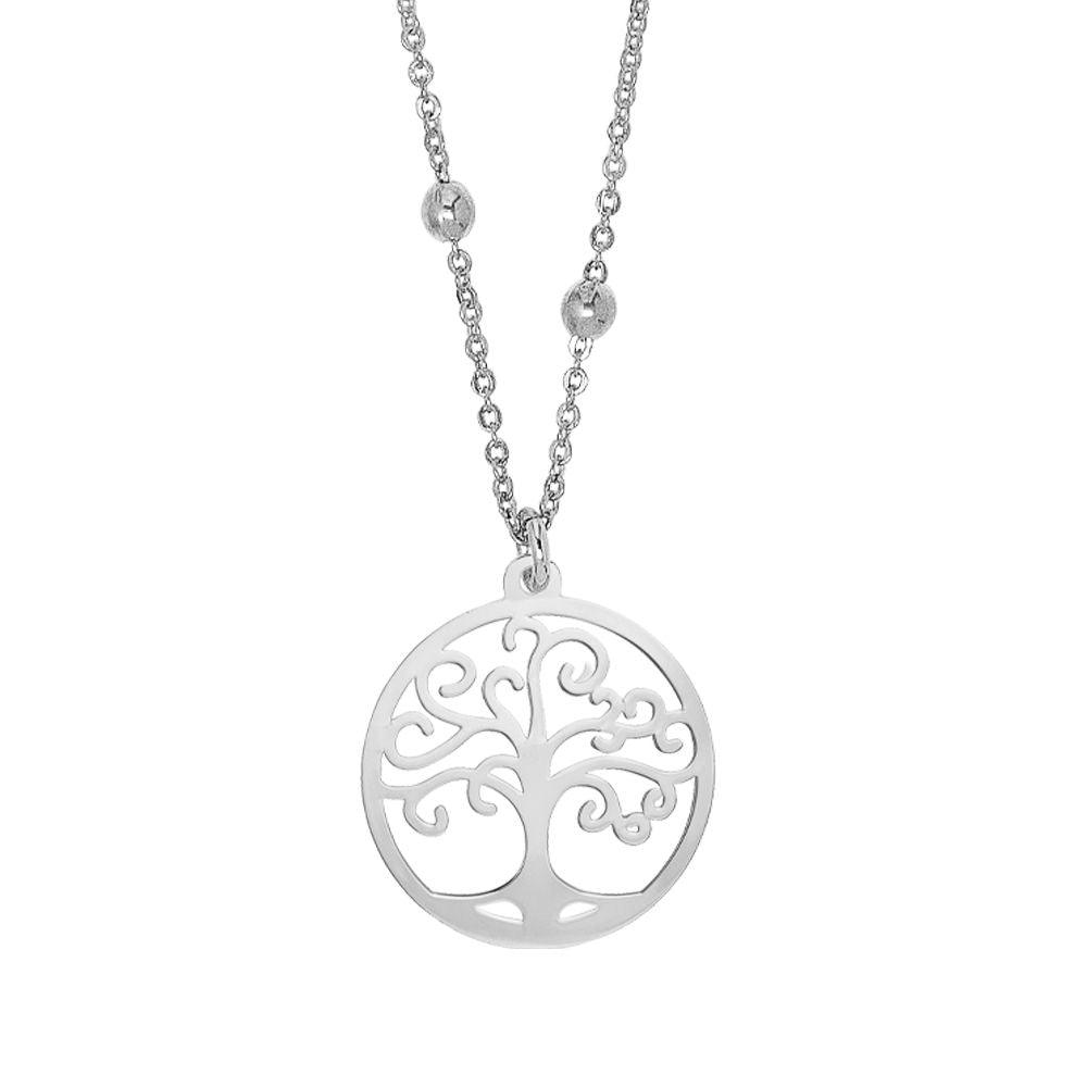 Collana rodiata con ciondolo albero della vita Default Title