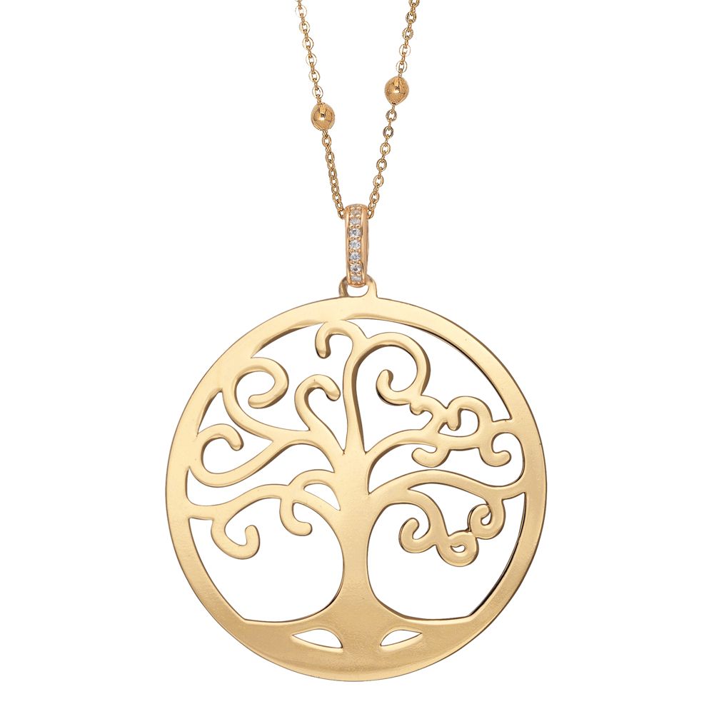 Collana dorata con pendente maxi e albero della vita Default Title