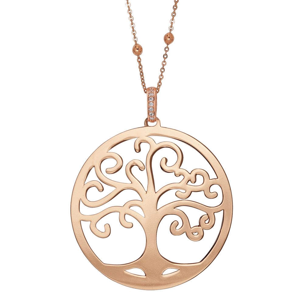 Collana rosata con pendente maxi e albero della vita Default Title