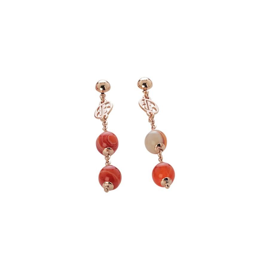 Orecchini rosati con agata orange Default Title