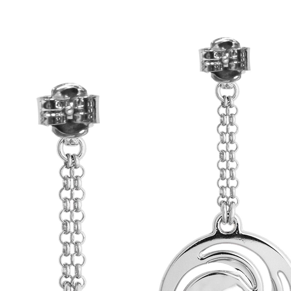 Orecchini pendenti con decoro a vortice e zirconi Default Title