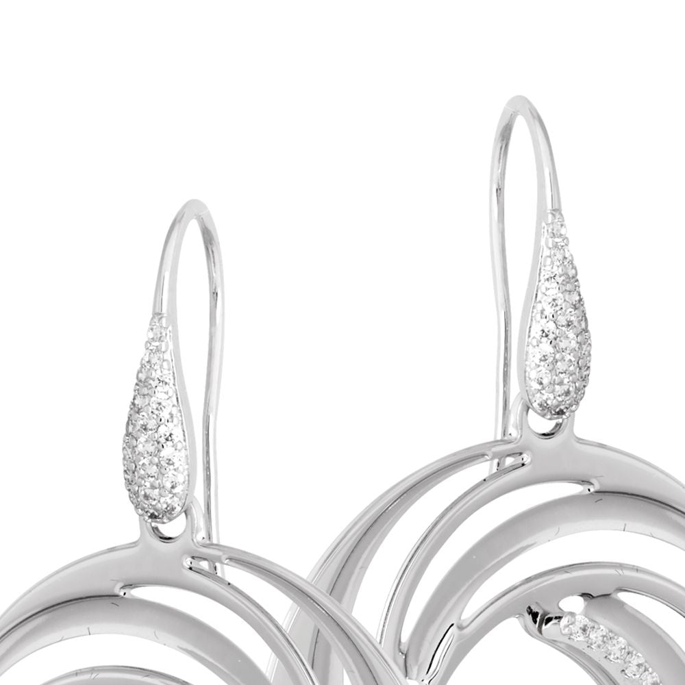 Orecchini con pendente circolare a  vortice e zirconi Default Title