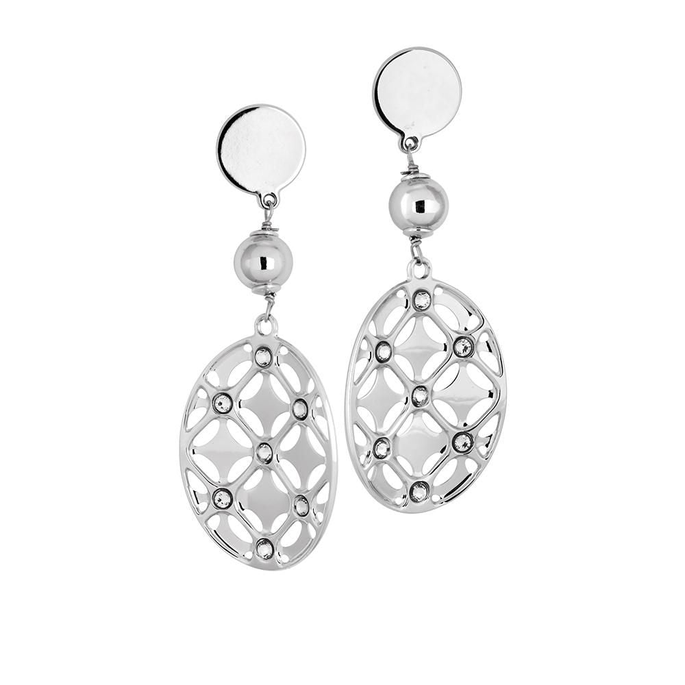 Orecchini pendenti con cerchio decorato e Swarovski Default Title