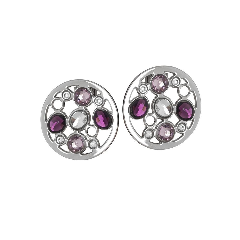 Orecchini a lobo rodiati con Swarovski Default Title