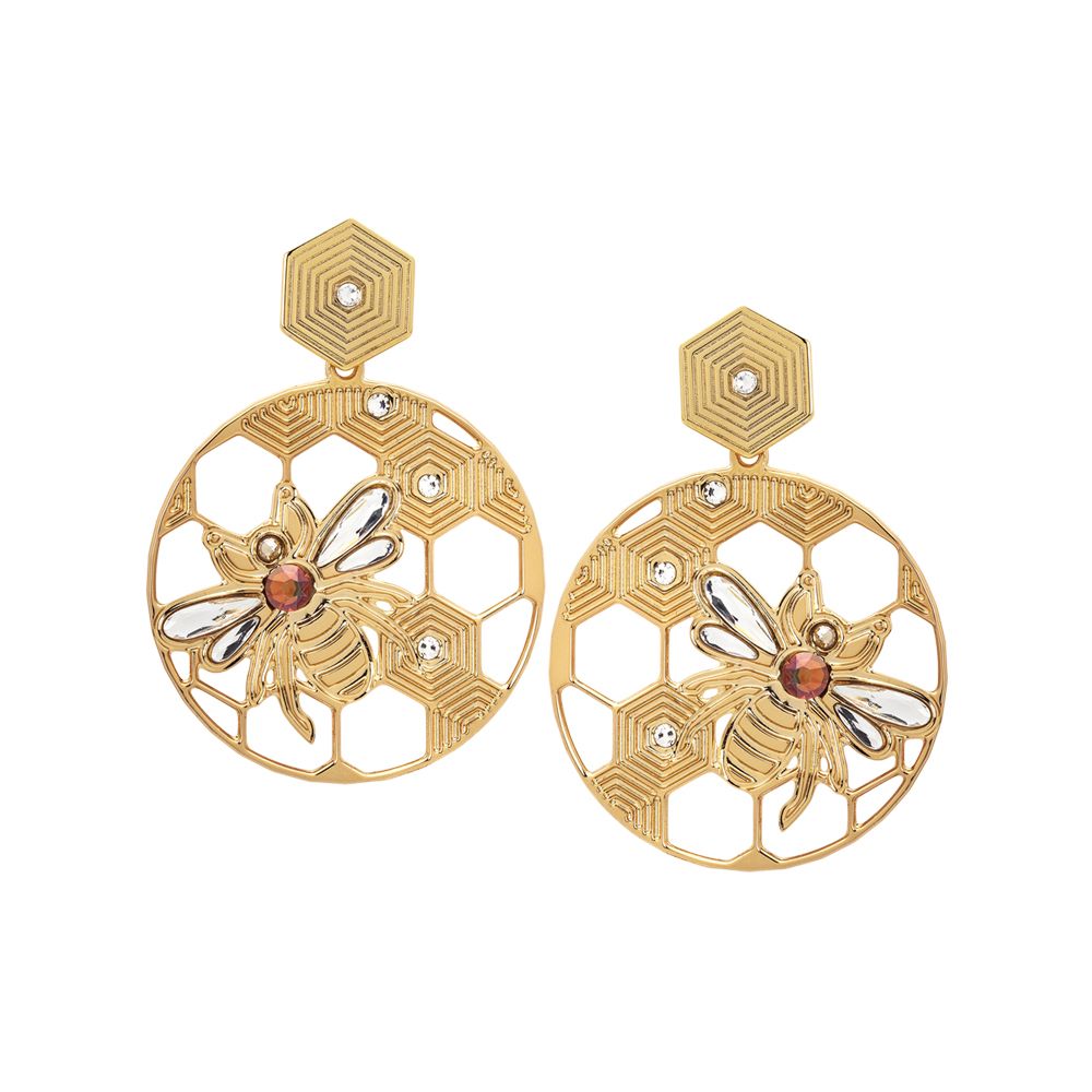 Orecchini a cerchio con decori ad alveare Default Title
