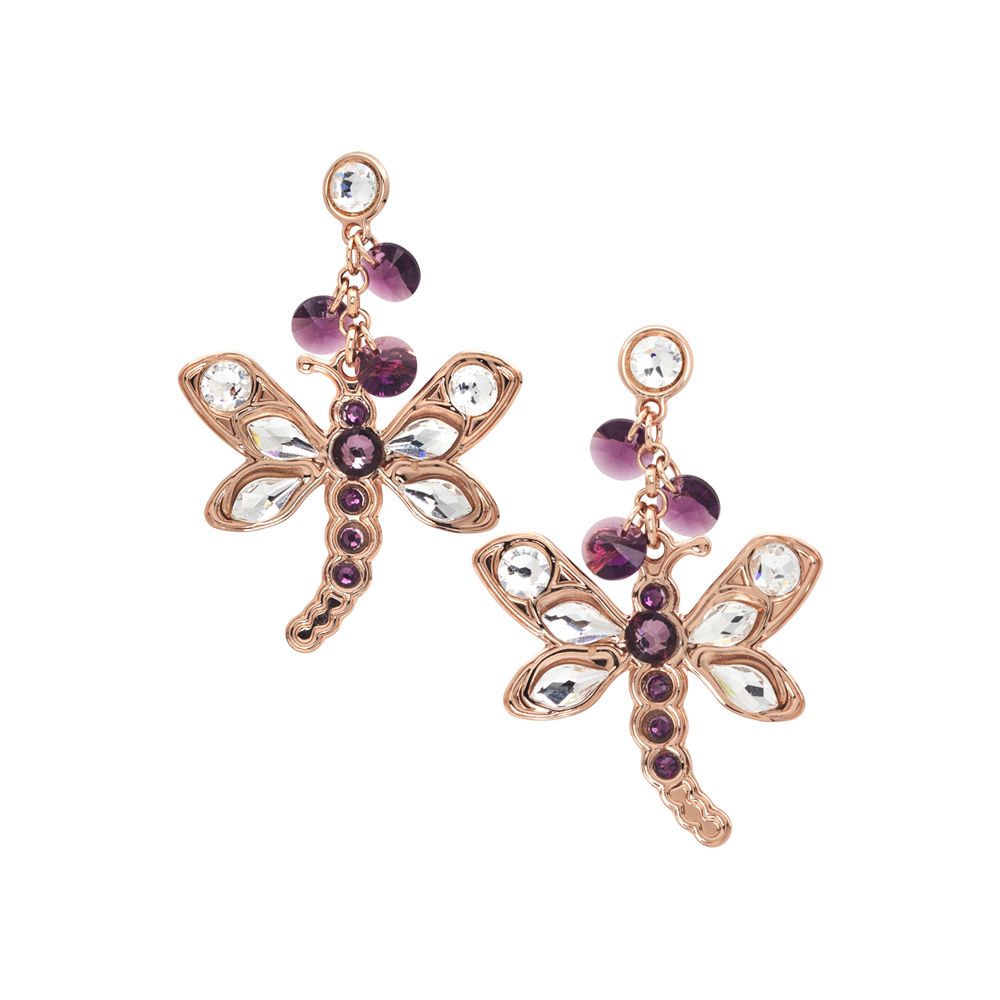 Orecchini con libellula pendente e cristalli Swarovski Default Title