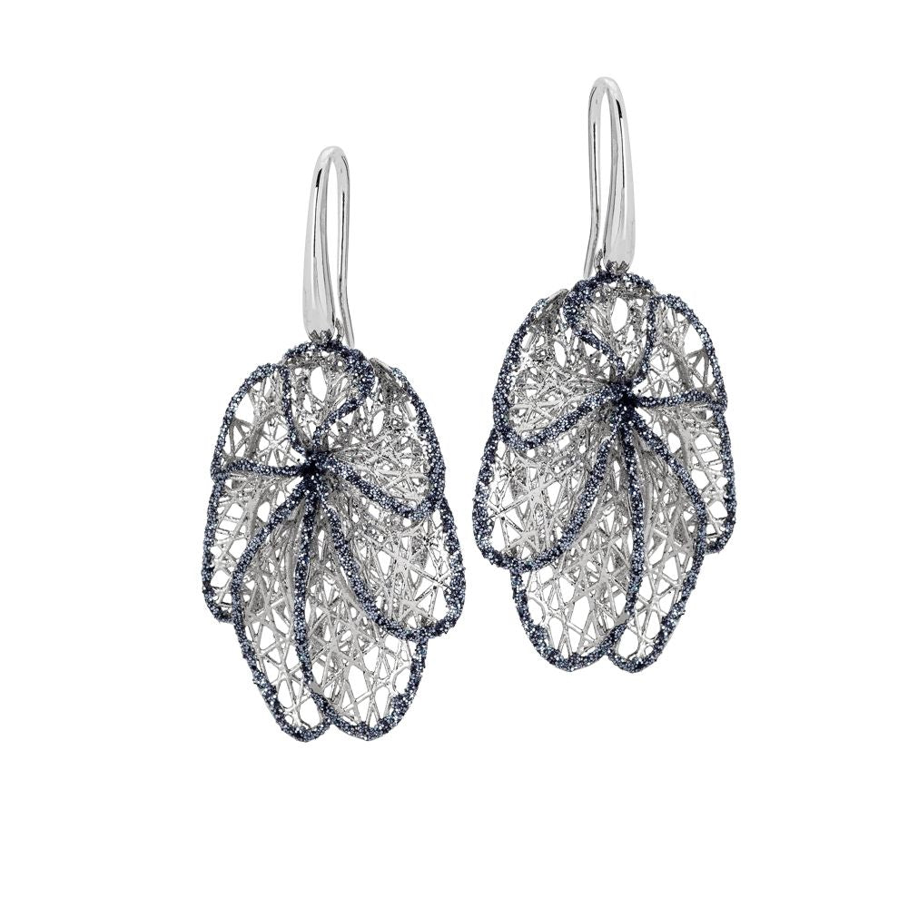 Orecchini pendenti con foglia in glitter nero Default Title