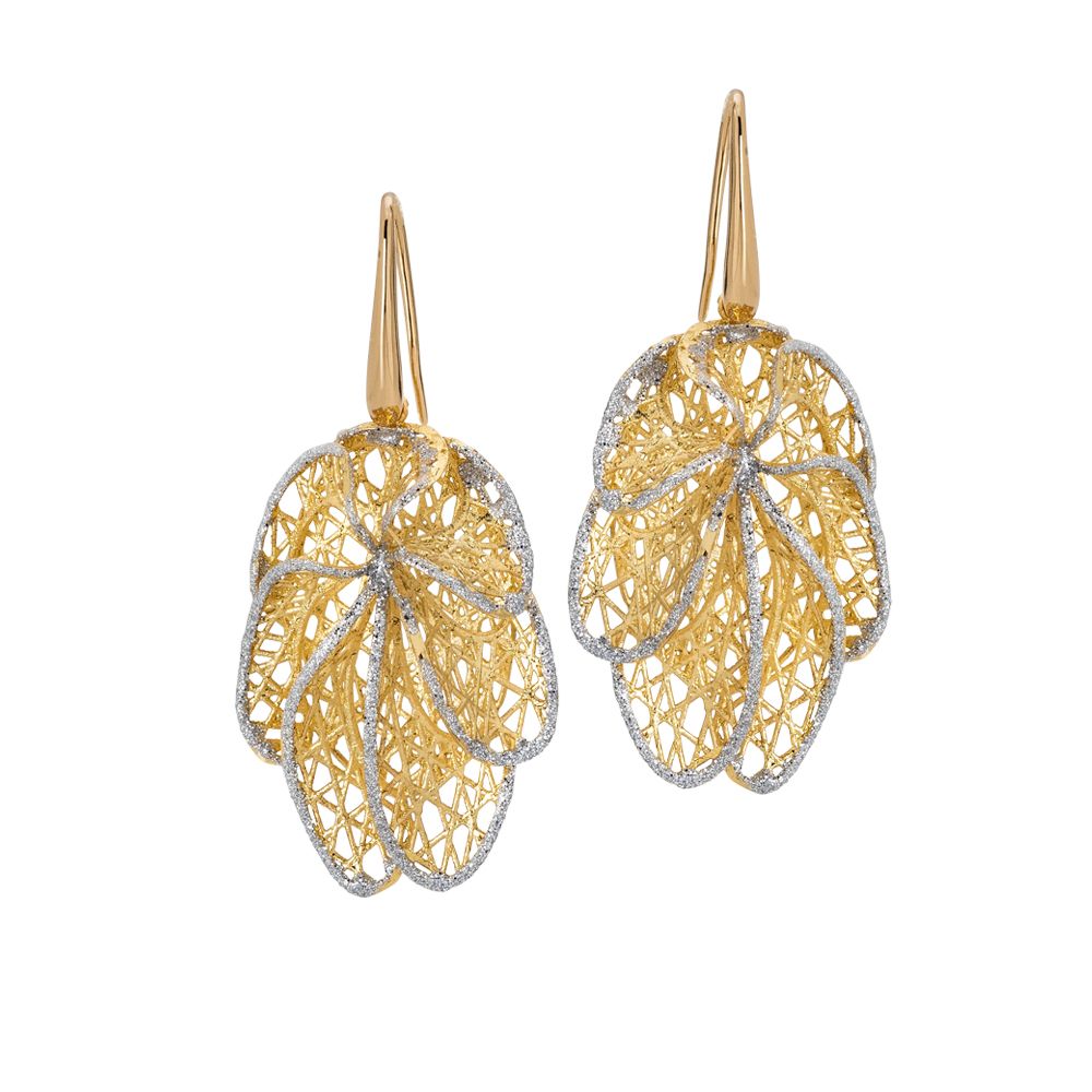 Orecchini dorati con foglia in glitter silver Default Title