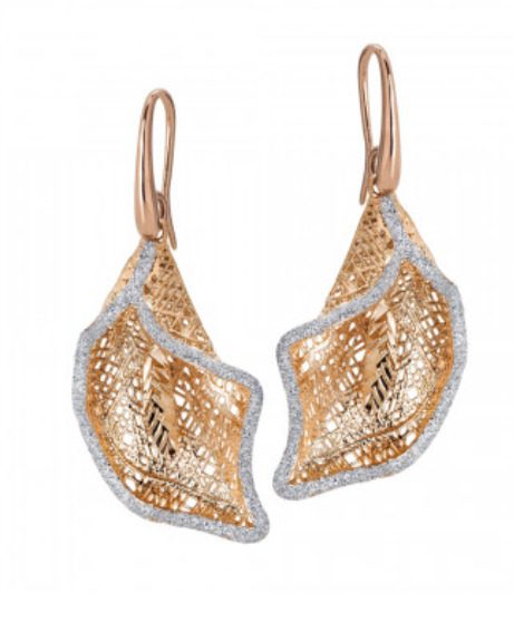 Orecchini rosati con calla pendente in glitter silver Default Title