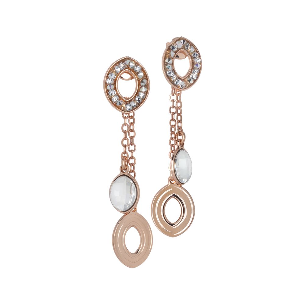 Orecchini rosati con navette pendenti e Swarovski Default Title