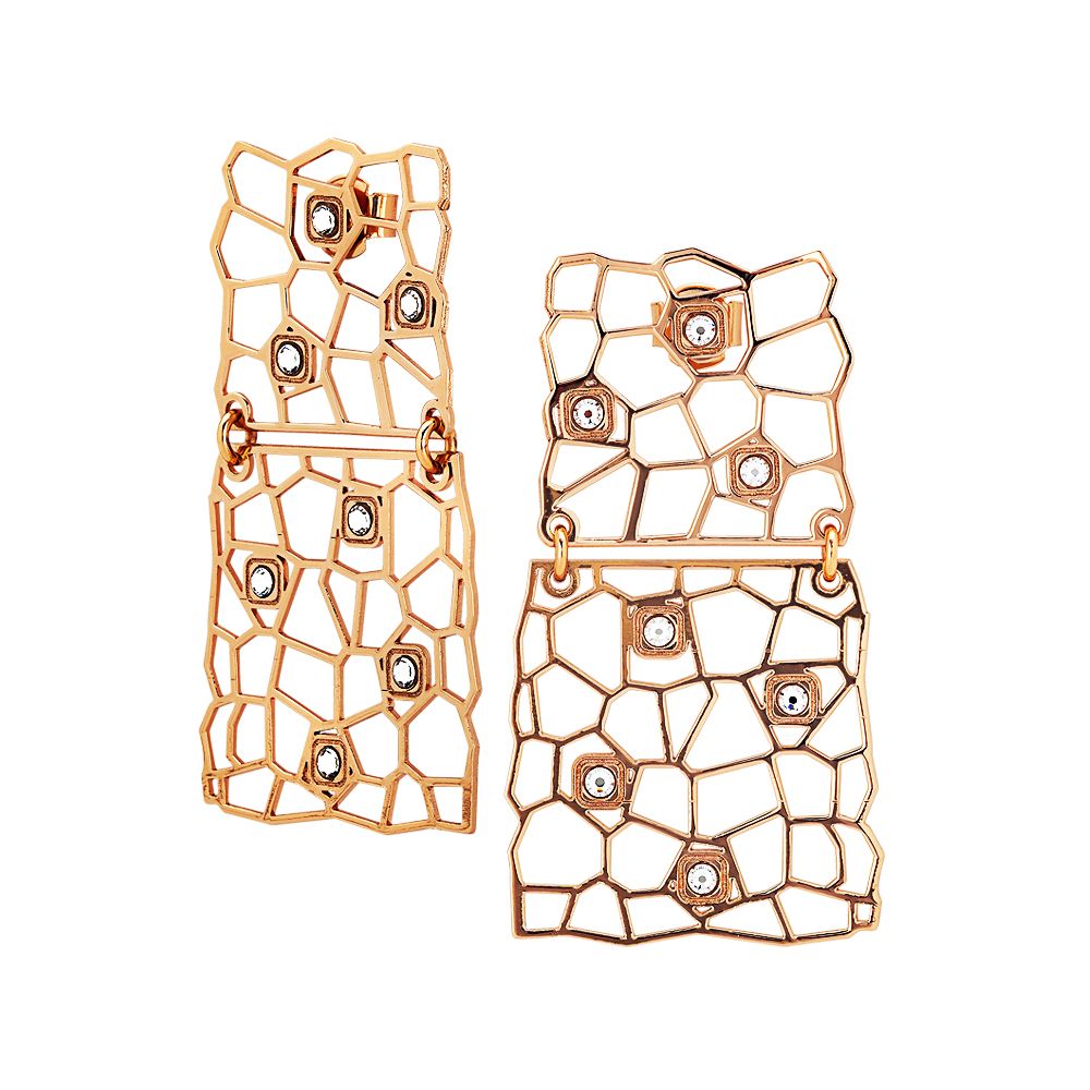 Orecchini rosati con moduli asimmetrici e Swarovski Default Title