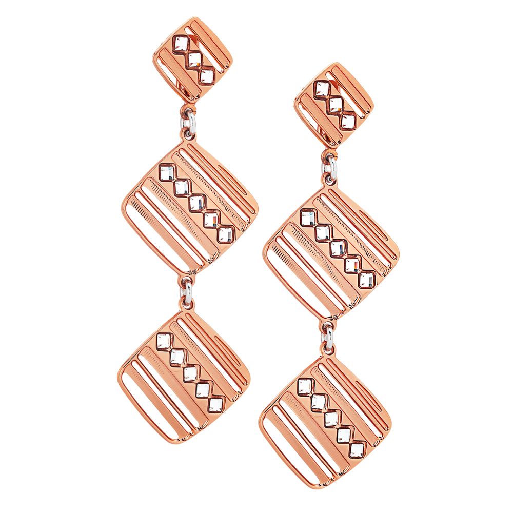 Orecchini rosati con moduli pendenti decorati da Swarovski Default Title