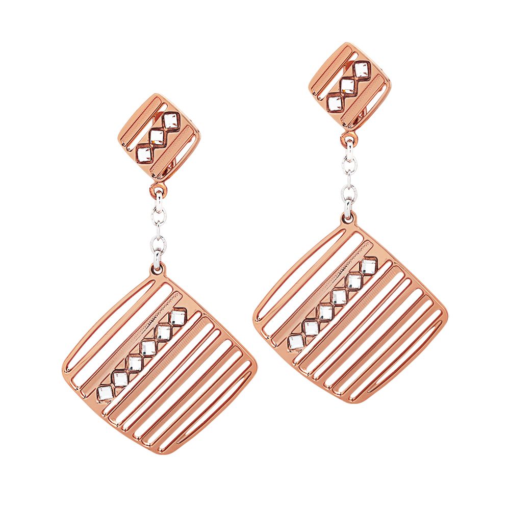 Orecchini rosati con pendente decorato da Swarovski Default Title