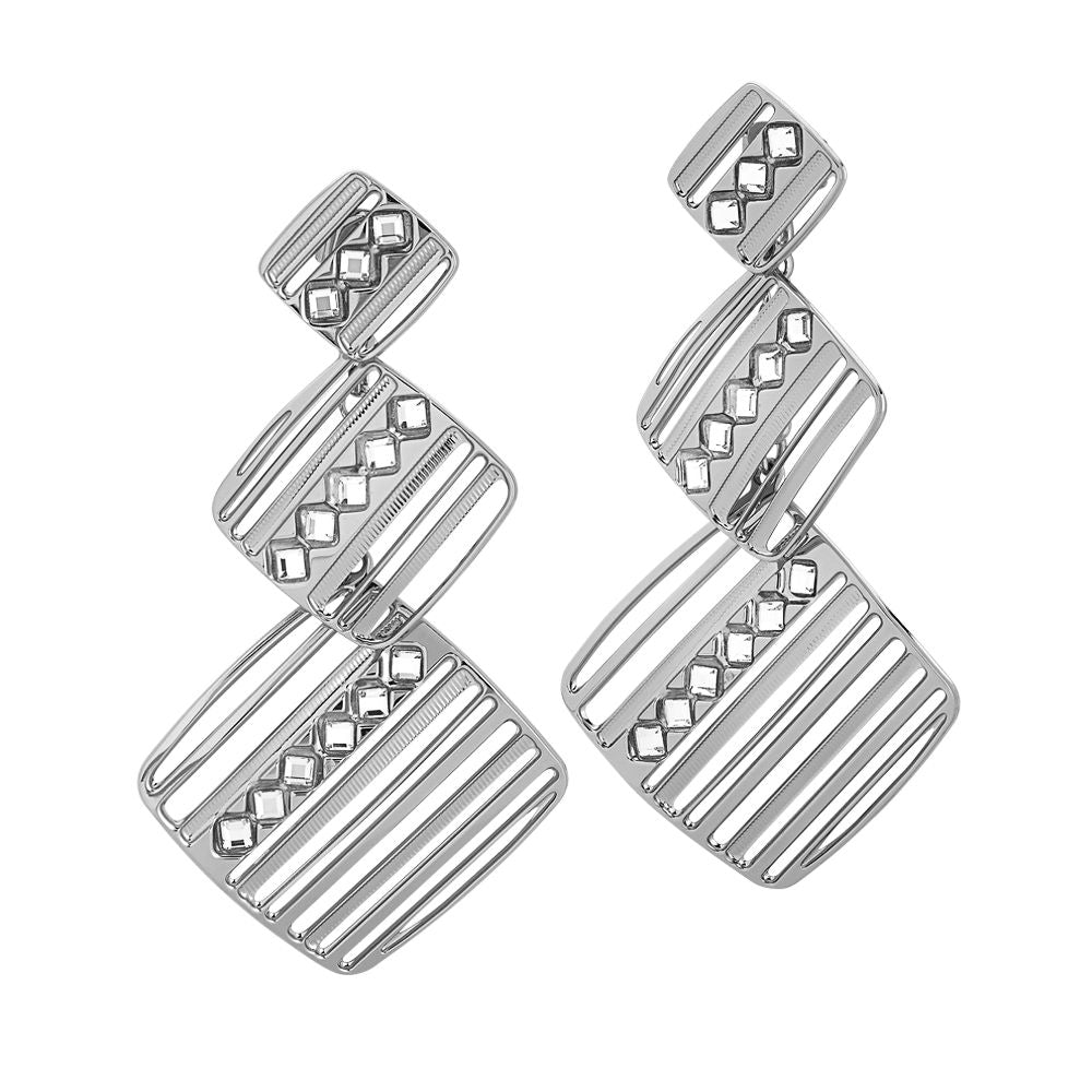 Orecchini pendenti rodiati decorati da Swarovski Default Title