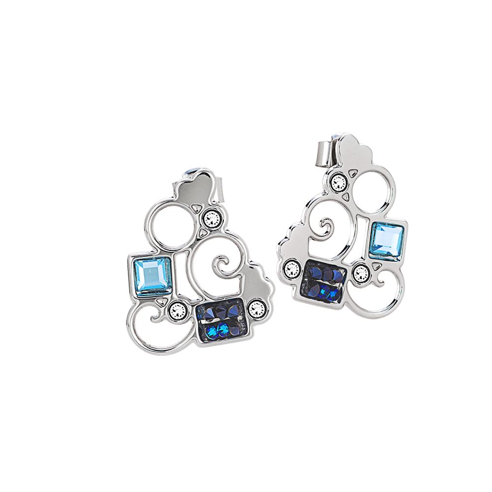 Orecchini a lobo rodiati con Swarovski Default Title