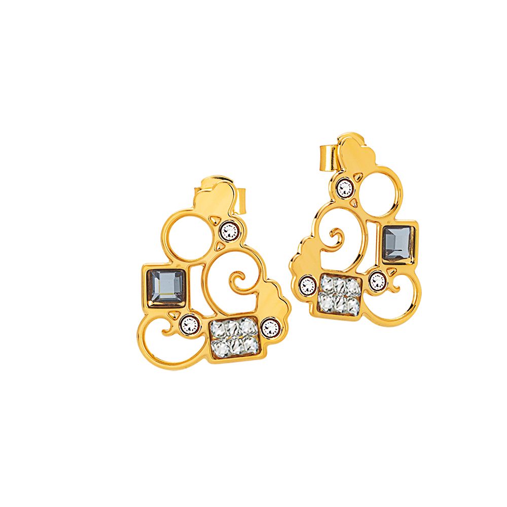 Orecchini a lobo dorati con Swarovski Default Title