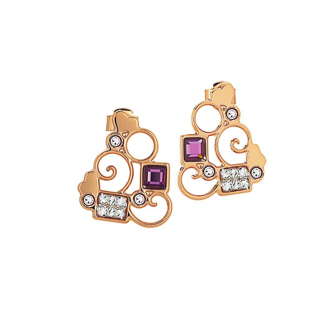 Orecchini a lobo rosati con Swarovski Default Title