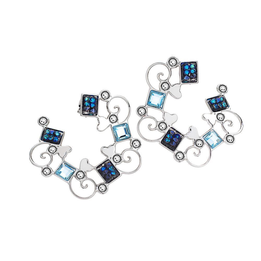 Orecchini mezzaluna rodiati con Swarovski Default Title