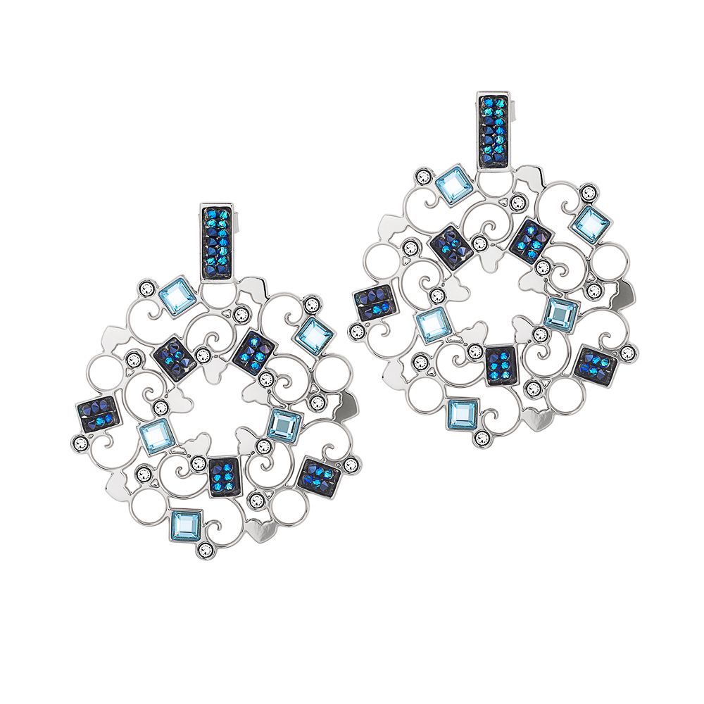 Orecchini rodiati con rosone pendente e Swarovski Default Title