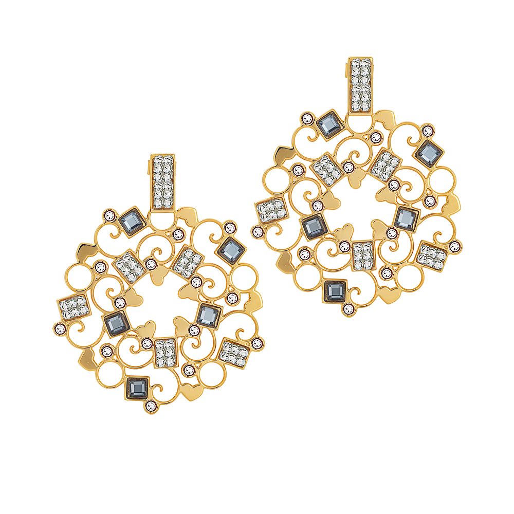 Orecchini dorati con rosone pendente e Swarovski Default Title