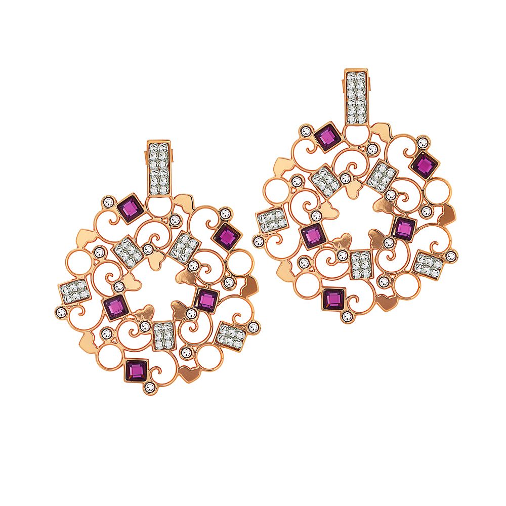 Orecchini rosati con rosone pendente e Swarovski Default Title
